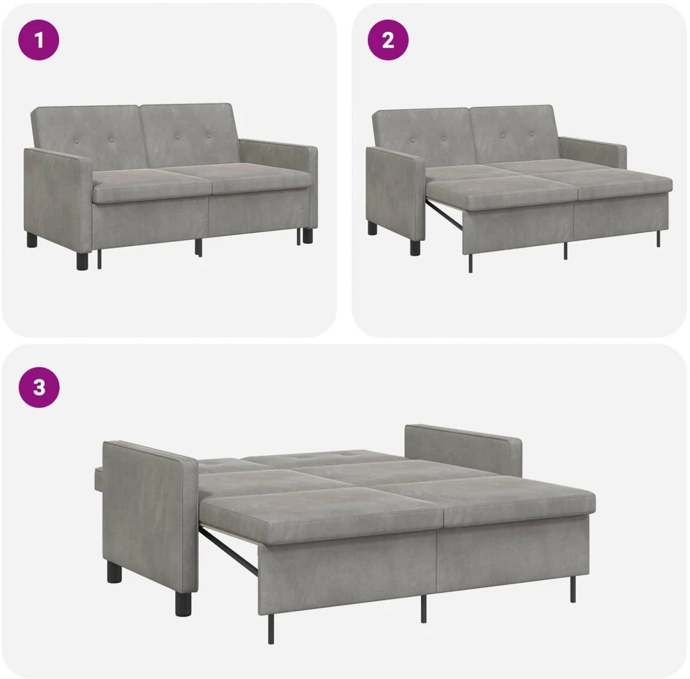 Sofa lova Šviesiai pilka 154 x 94,5 x 80,5 cm Audinys