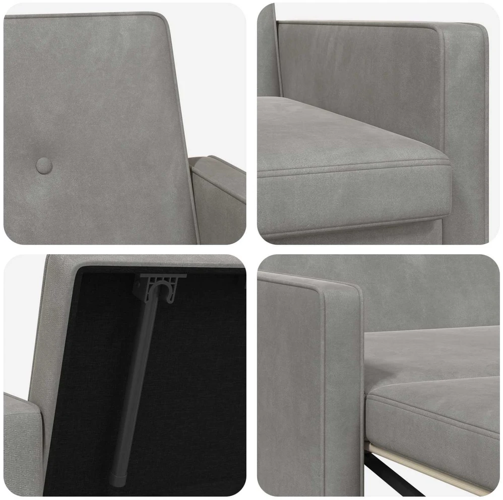Sofa lova Šviesiai pilka 154 x 94,5 x 80,5 cm Audinys