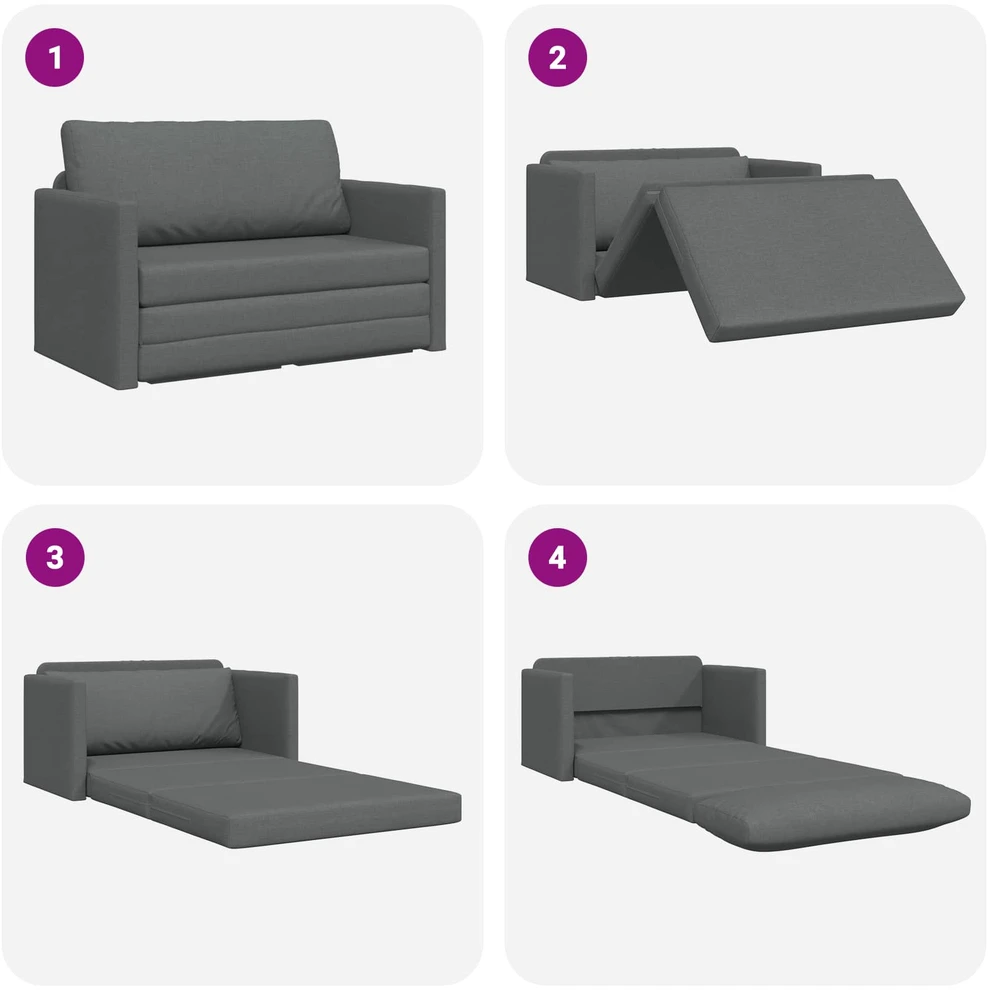 Sofa lova Tamsiai pilka 124 x 71 x 78 cm audinys
