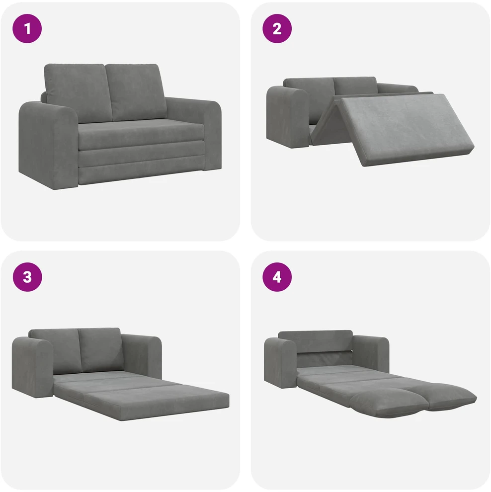 Sofa lova Tamsiai pilka 148 x 71 x 83 cm Aksomas