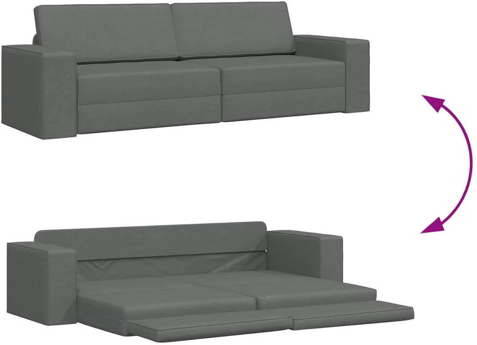 Sofa lova Tamsiai pilka 245 x 78 x 77 cm audinys