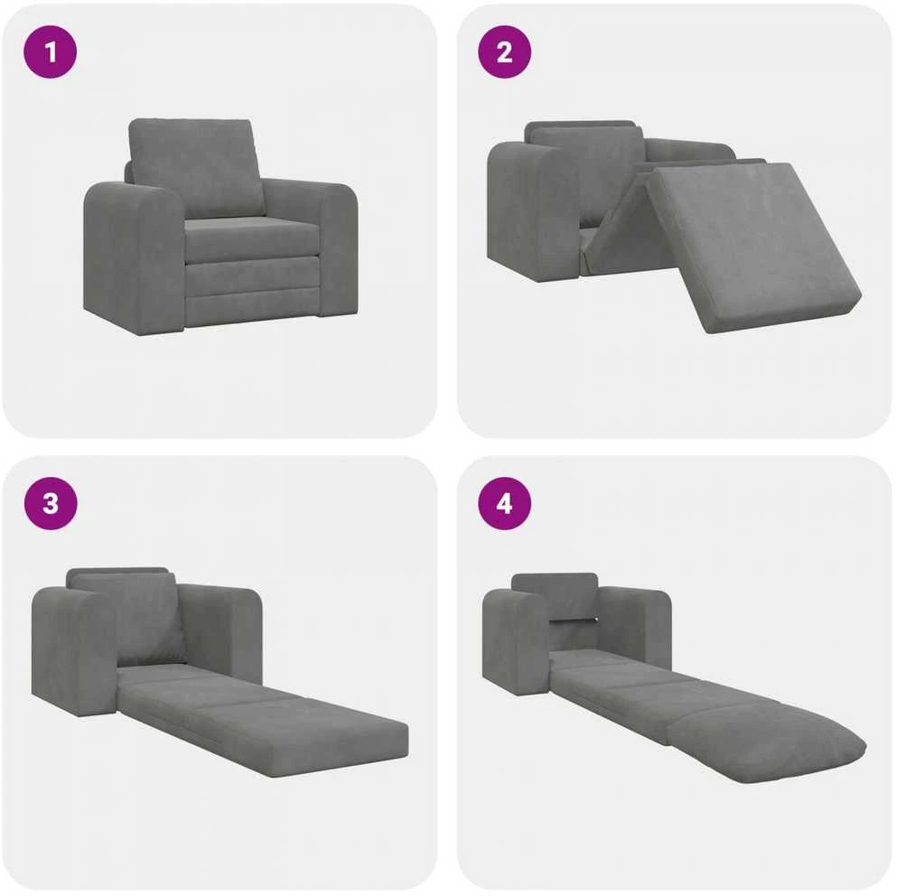 Sofa lova Tamsiai pilka 98 x 71 x 83 cm Aksomas