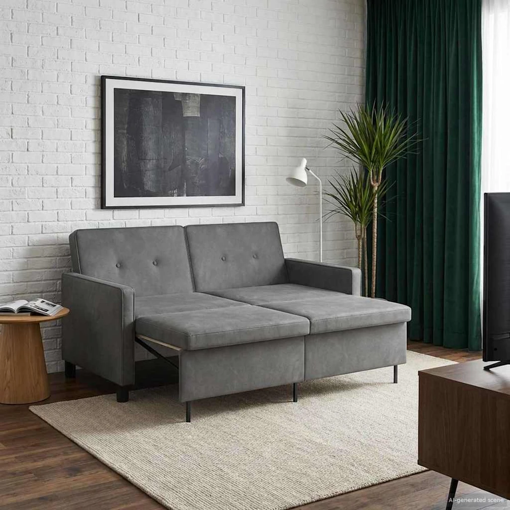 Sofa lova Tamsiai pilka Audinys