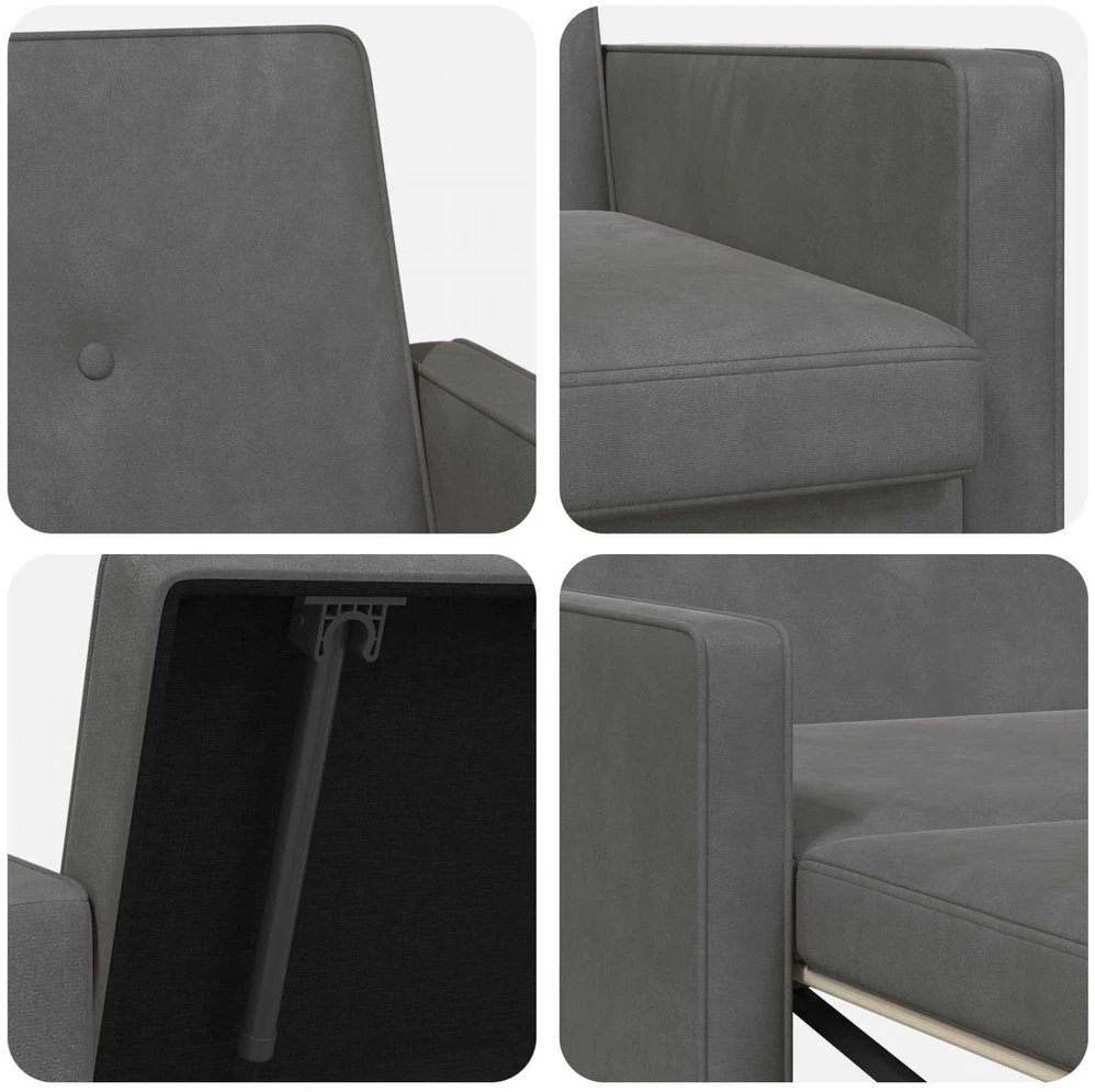 Sofa lova Tamsiai pilka Audinys