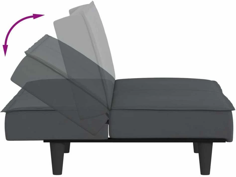 Sofa-lova, tamsiai pilkos spalvos, aksomas
