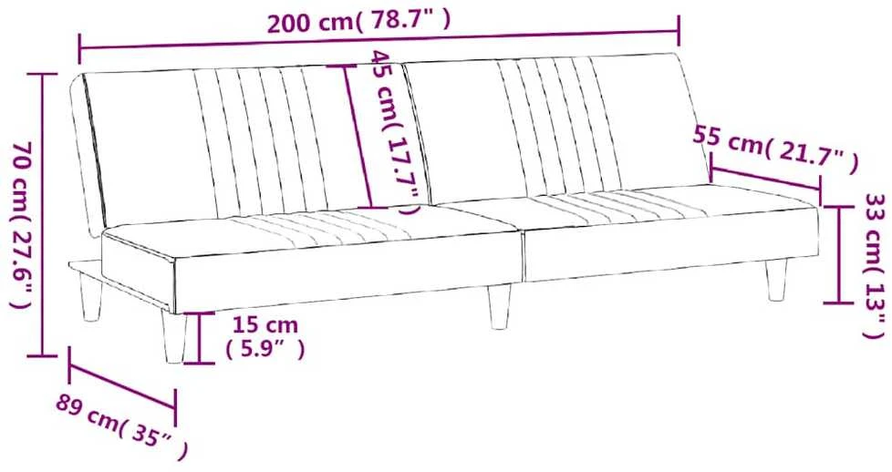 Sofa-lova, tamsiai pilkos spalvos, audinys