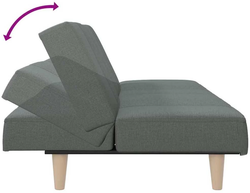 Sofa-lova, tamsiai pilkos spalvos, audinys