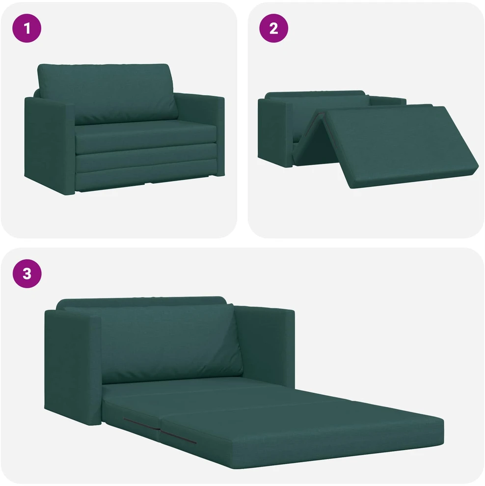 Sofa lova Tamsiai žalia 124 x 71 x 78 cm audinys