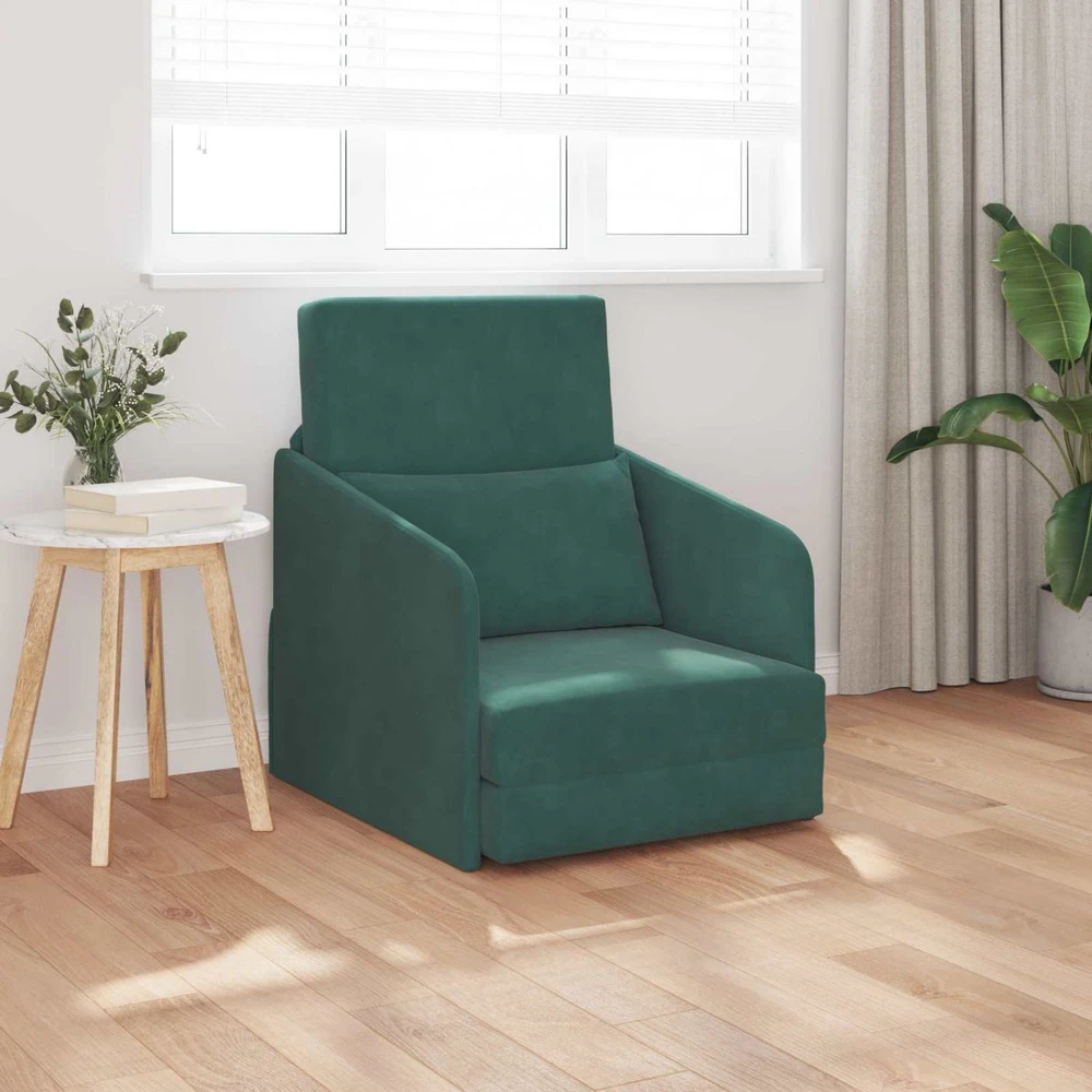 Sofa lova Tamsiai žalia 65 x 80 x 83 cm Aksomas