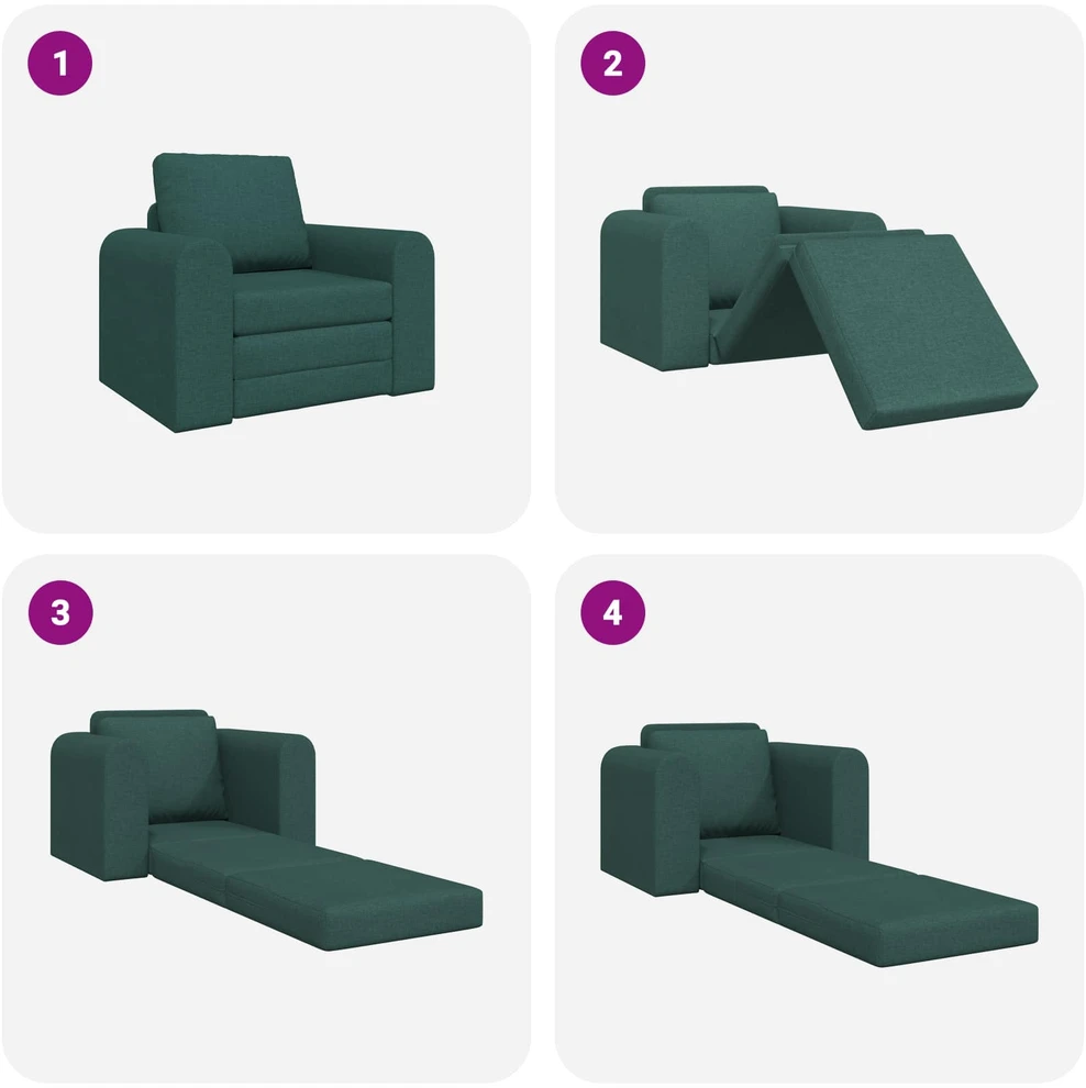Sofa lova Tamsiai žalia 98 x 71 x 83 cm audinys
