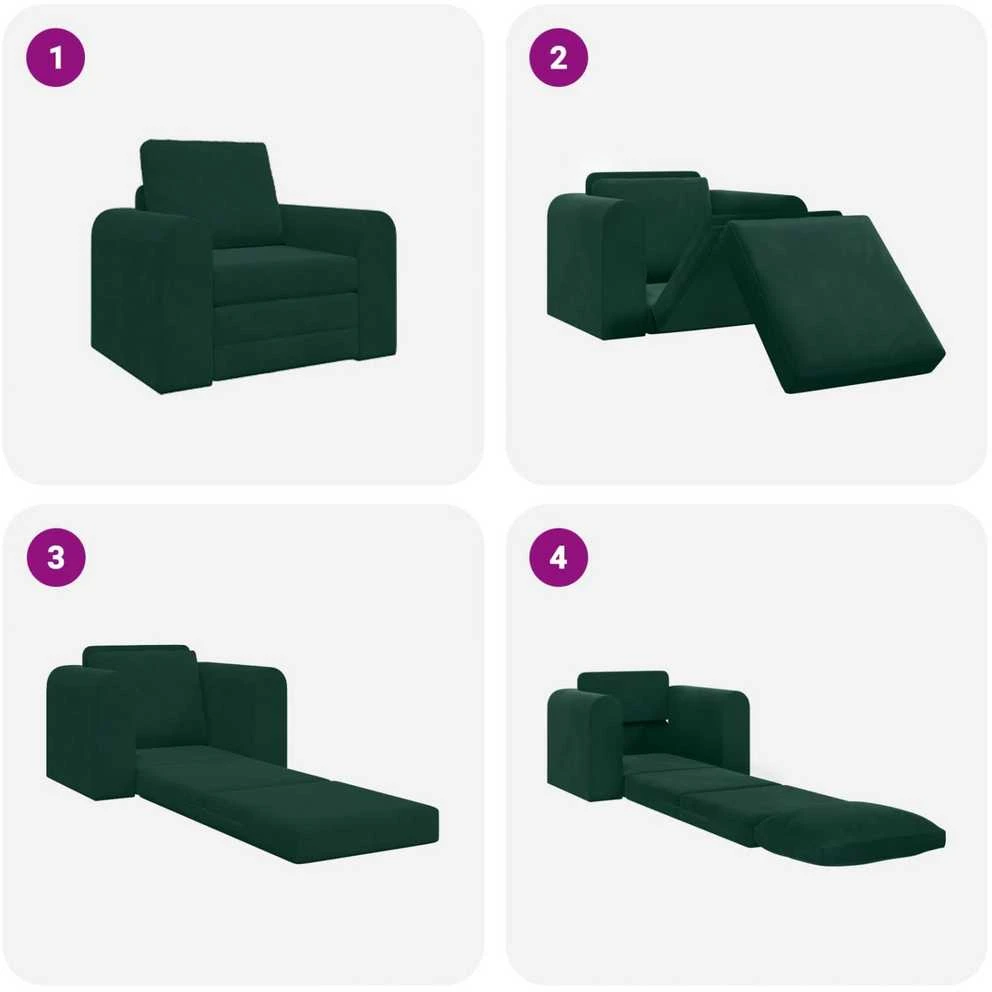 Sofa lova Tamsiai žalia 98 x 71 x 83 cm Aksomas