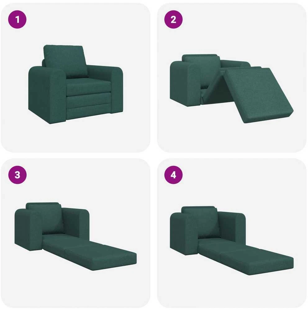 Sofa lova Tamsiai žalia 98 x 71 x 83 cm audinys