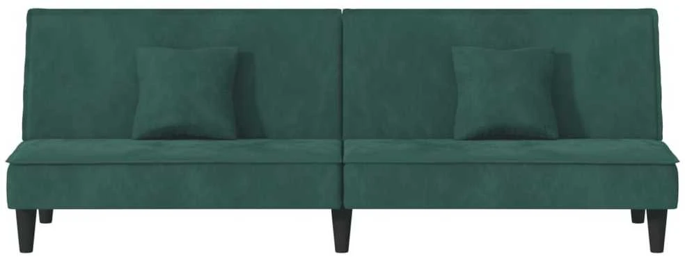 Sofa-lova, tamsiai žalios spalvos, aksomas