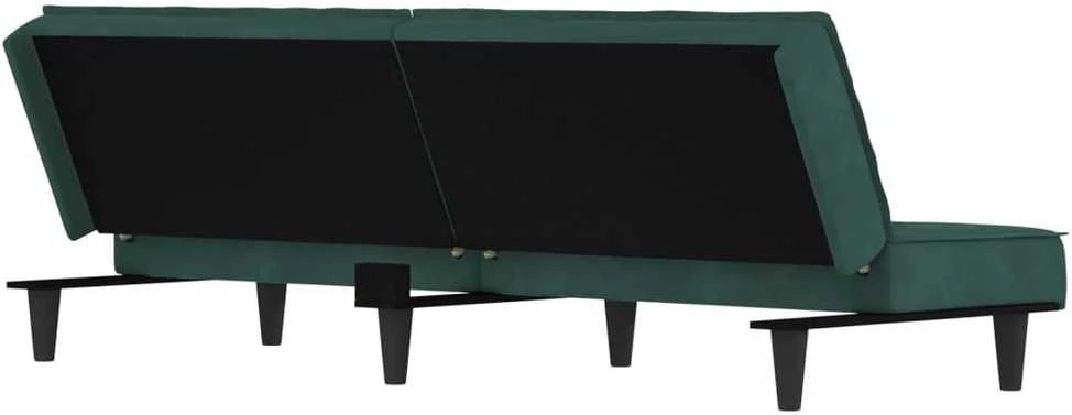 Sofa-lova, tamsiai žalios spalvos, aksomas