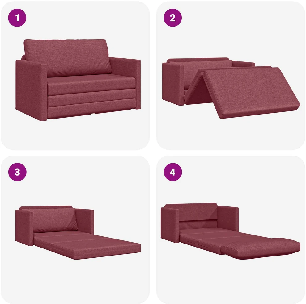 Sofa lova Vyno raudona 124 x 71 x 78 cm audinys