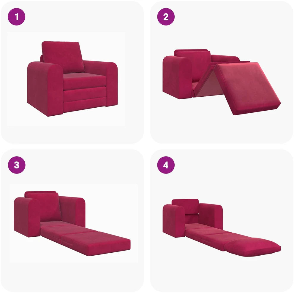 Sofa lova Vyno raudona 98 x 71 x 83 cm Aksomas