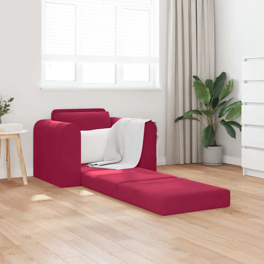 Sofa lova Vyno raudona 98 x 71 x 83 cm Aksomas
