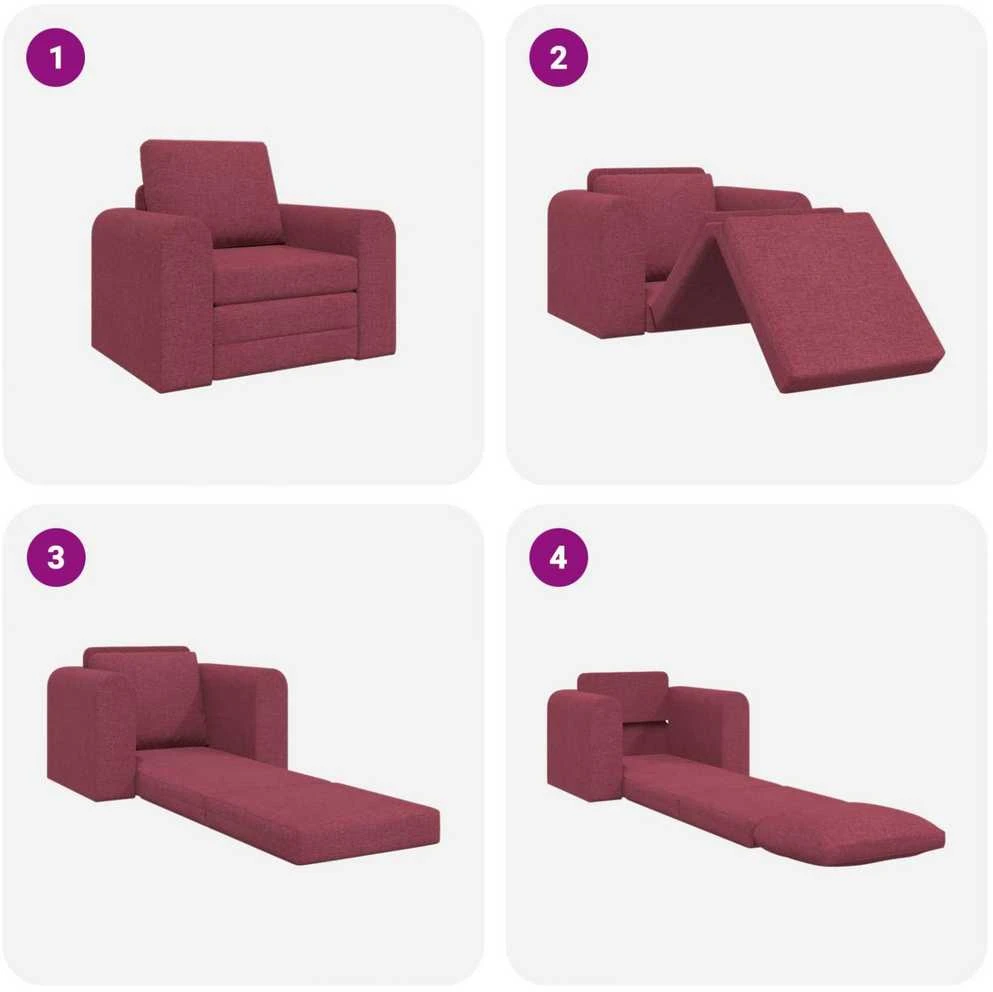 Sofa lova Vyno raudona 98 x 71 x 83 cm audinys