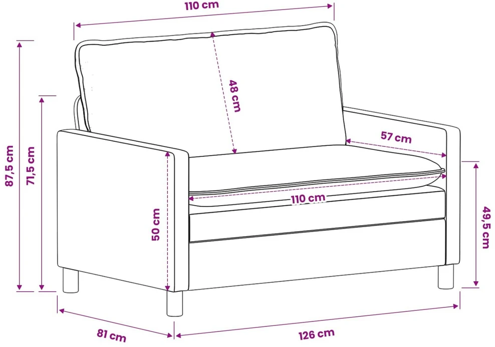 Sofa Mėlyna 126 x 81 x 87,5 cm Poliesteris