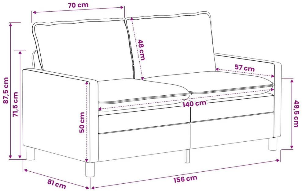 Sofa Mėlyna 156 x 81 x 87,5 cm Poliesteris