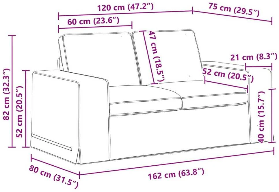Sofa Mėlyna 162 x 80 x 82 cm Metalas