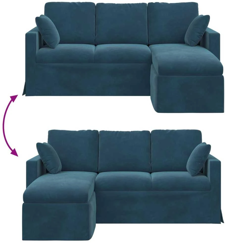Sofa Mėlyna 178 x 134 x 80 cm Aksomas