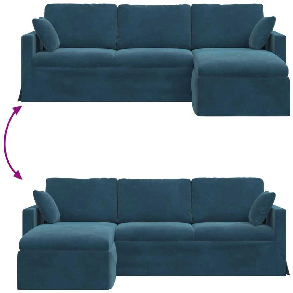 Sofa Mėlyna 228 x 134 x 80 cm Aksomas