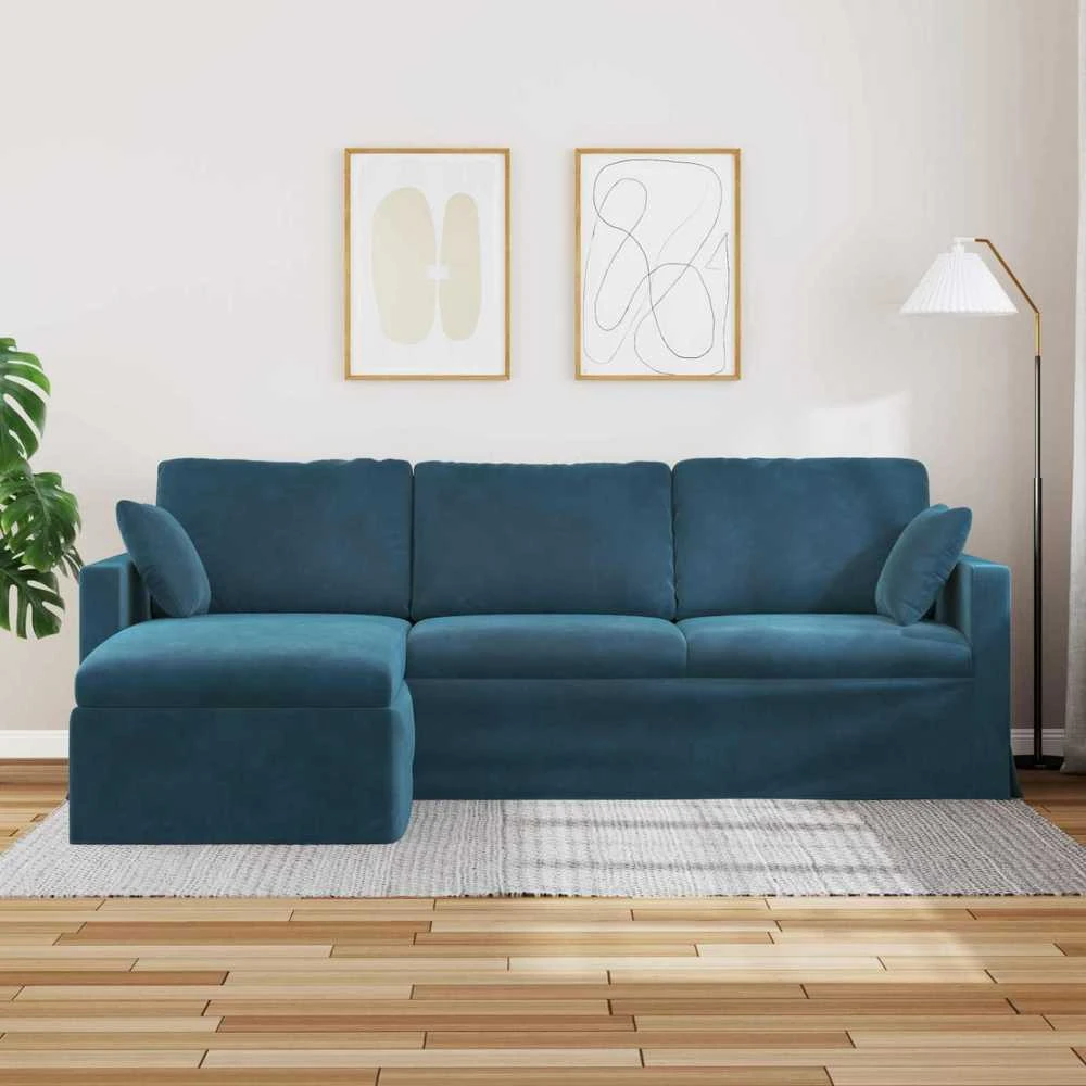Sofa Mėlyna 228 x 134 x 80 cm Aksomas