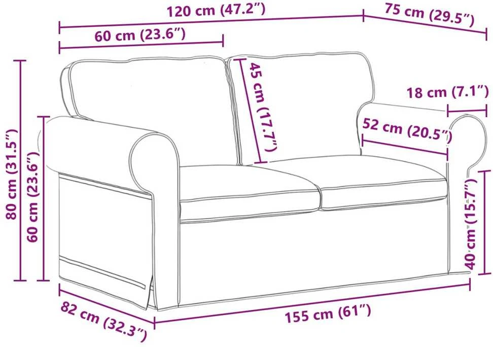 Sofa Mėlyna 155 x 82 x 80 cm audinys