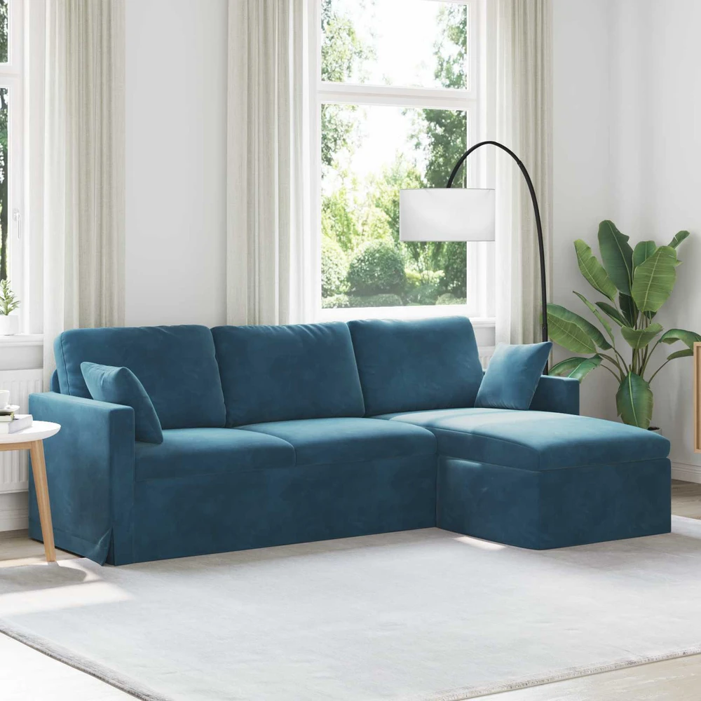 Sofa Mėlyna 228 x 134 x 80 cm Aksomas