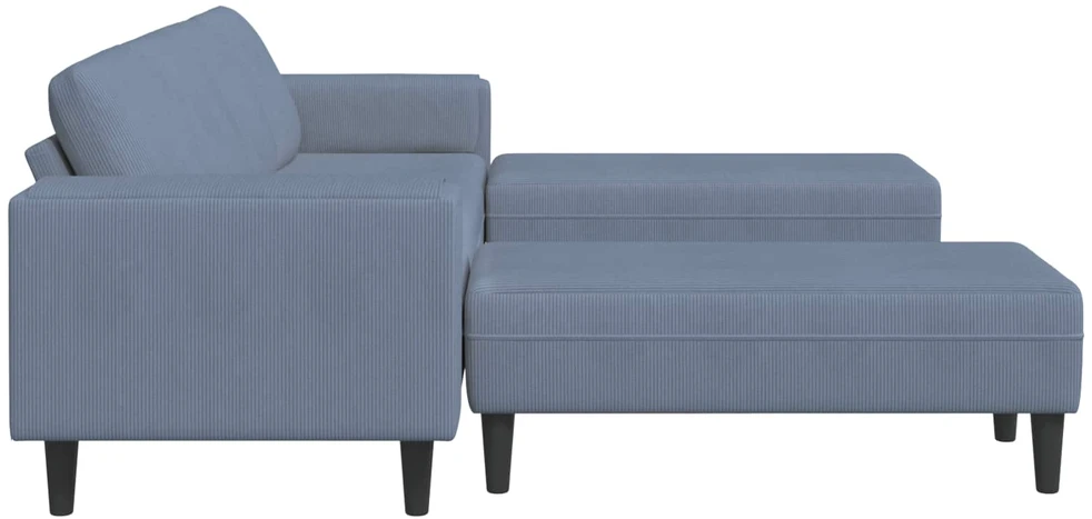 Sofa Mėlyna 250 x 188 x 76 cm Kordūrinis audinys