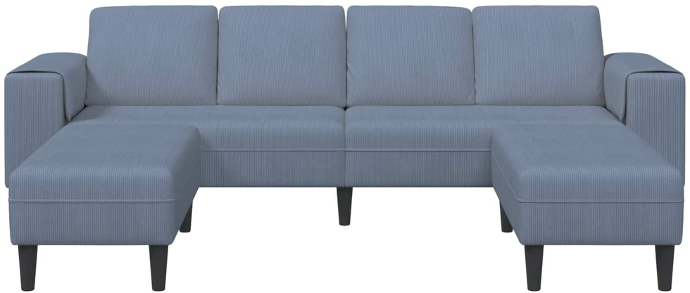 Sofa Mėlyna 250 x 188 x 76 cm Kordūrinis audinys