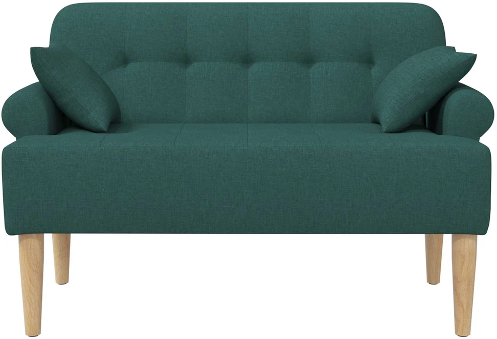 Sofa Minkštas kampas su mygtukų apmušalais Tamsiai žalia Audinys