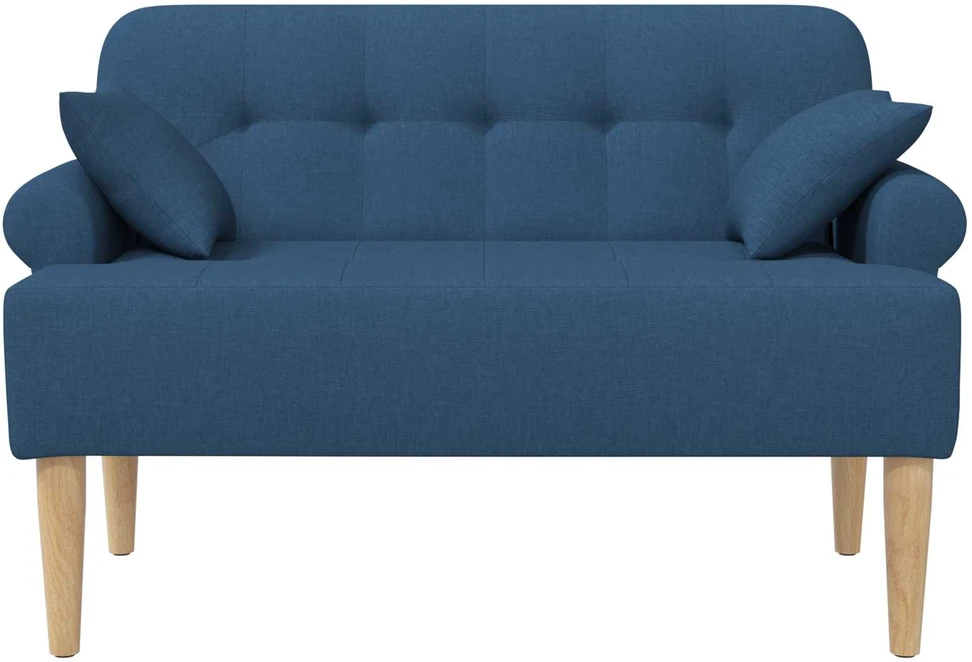 Sofa Minkštas kampas su mygtukų apmušalais Mėlyna 120 x 65 x 79 cm