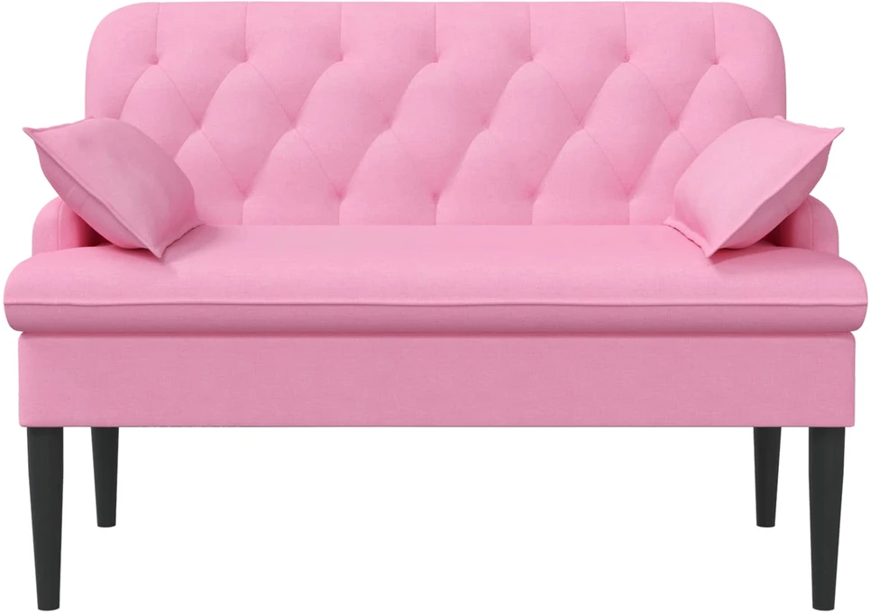 Sofa Minkštas kampas su mygtukų apmušalais Rožinė 111 x 68 x 80 cm