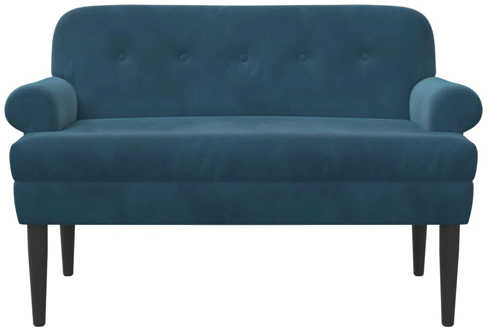 Sofa Minkštas kampas su mygtukų apmušalais Mėlyna 120 x 66 x 78 cm