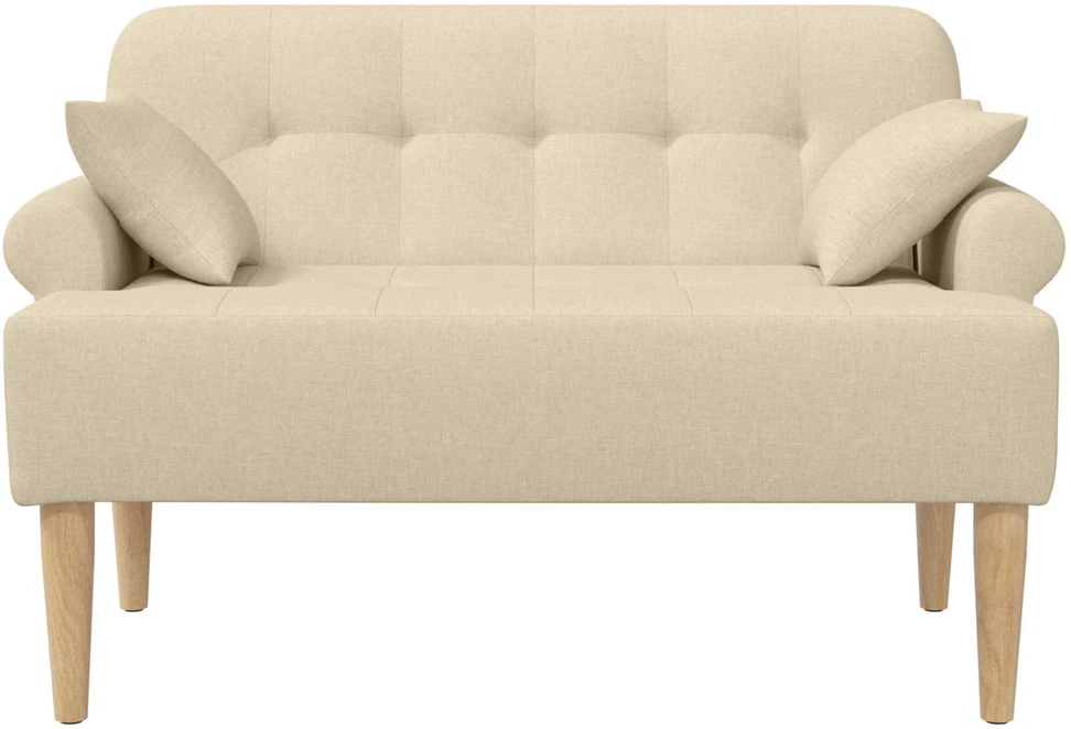 Sofa Minkštas kampas su mygtukų apmušalais Kreminė 120 x 65 x 79 cm