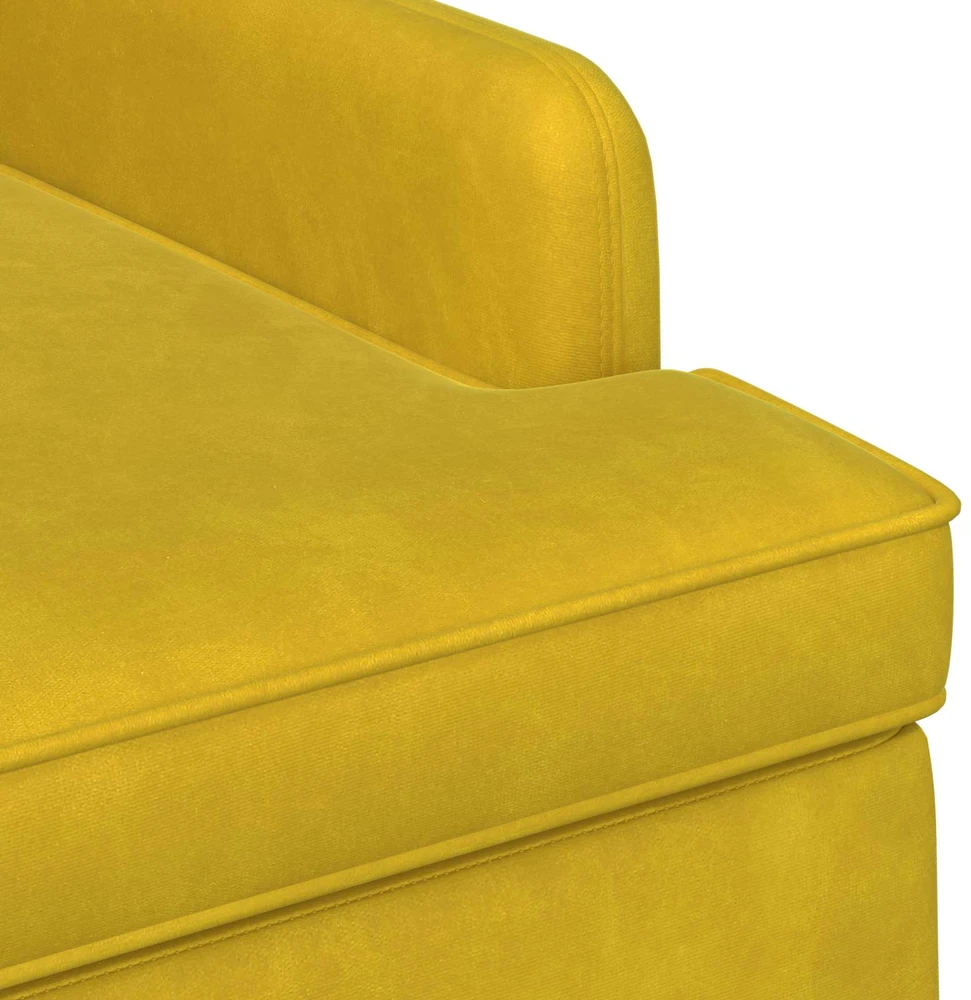 Sofa Minkštas kampas su mygtukų apmušalais Šviesi geltona