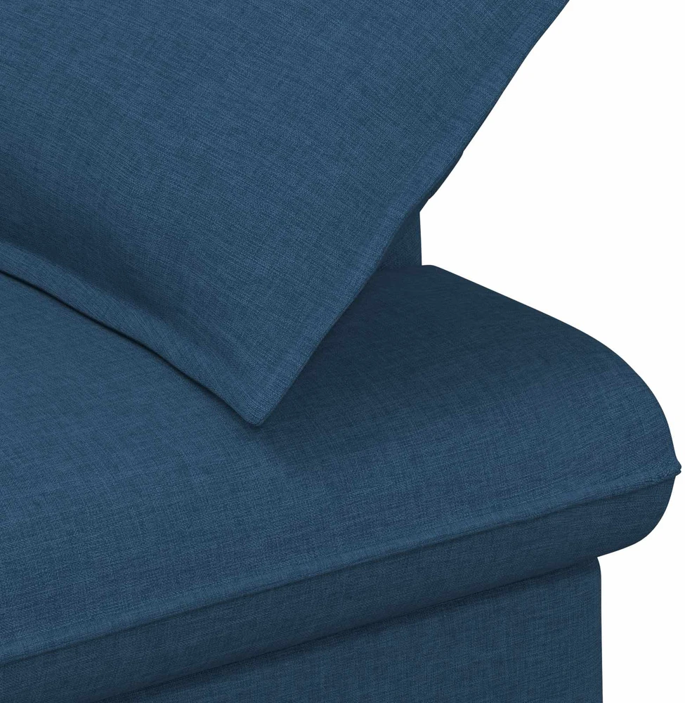 Sofa Minkštas kampas su mygtukų apmušalais Mėlyna 111 x 68 x 80 cm