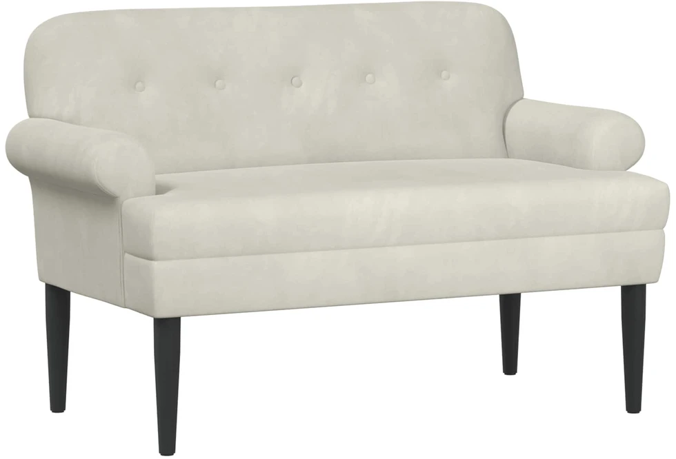 Sofa Minkštas kampas su mygtukų apmušalais Kreminė 120 x 66 x 78 cm