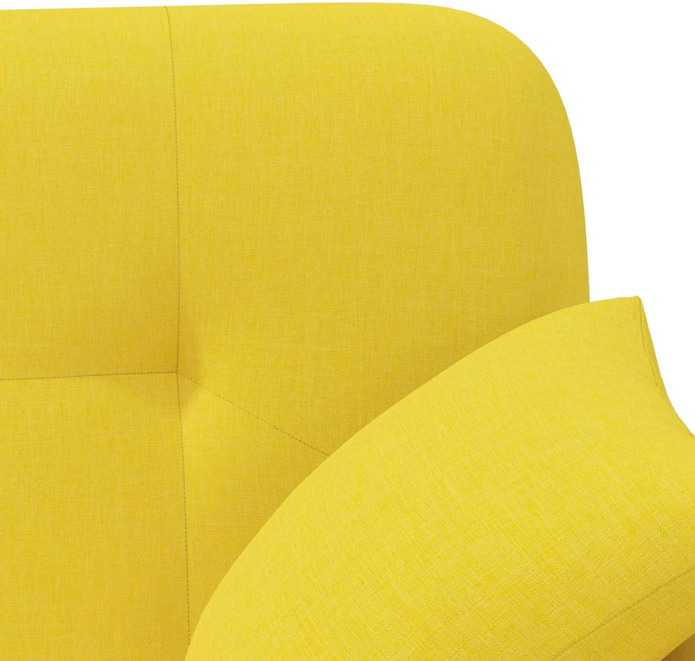 Sofa Minkštas kampas su mygtukų apmušalais Šviesiai geltona Audinys