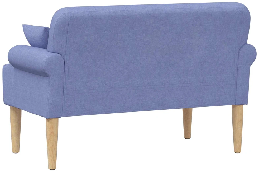 Sofa Minkštas kampas su mygtukų apmušalais Džinsinės mėlynos Audinys