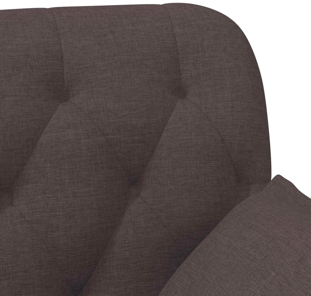 Sofa Minkštas kampas su mygtukų apmušalais Tamsiai rudas Audinys