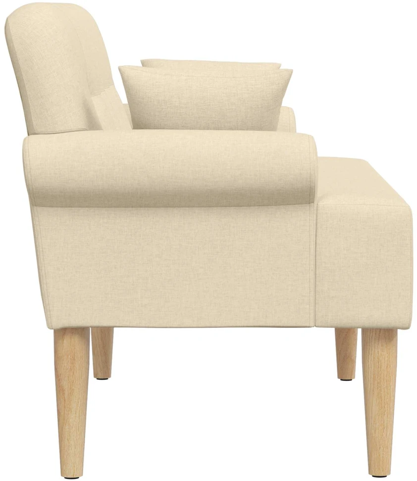 Sofa Minkštas kampas su mygtukų apmušalais Kreminė 120 x 65 x 79 cm