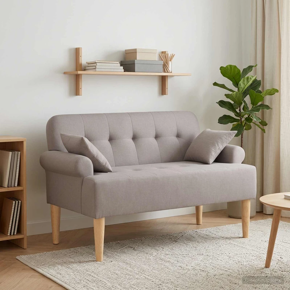 Sofa Minkštas kampas su mygtukų apmušalais Taupe 120 x 65 x 79 cm