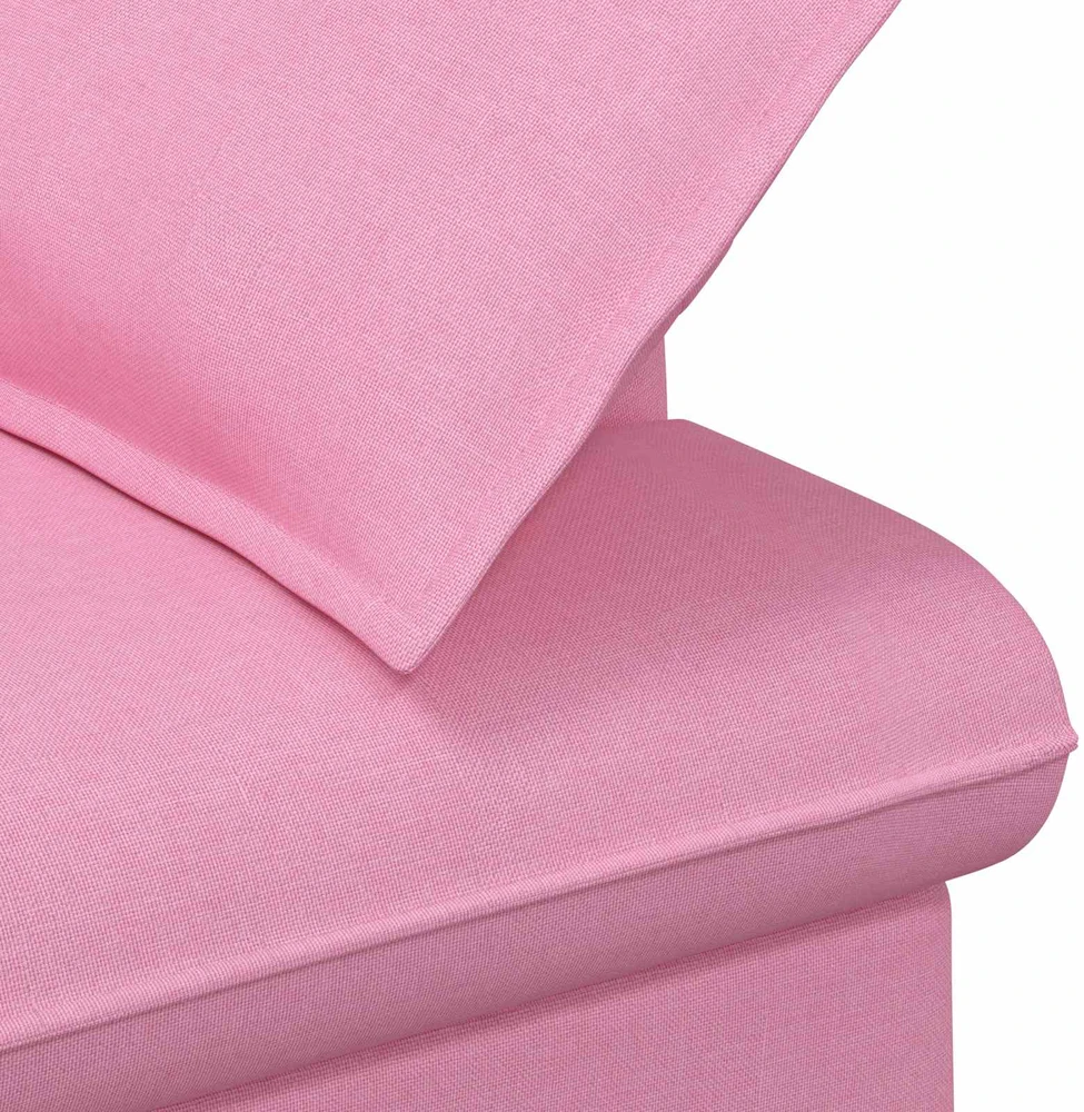 Sofa Minkštas kampas su mygtukų apmušalais Rožinė 111 x 68 x 80 cm