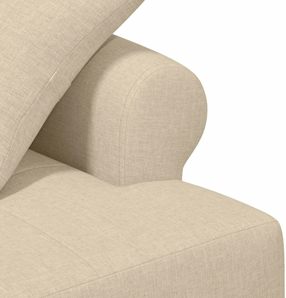 Sofa Minkštas kampas su mygtukų apmušalais Kreminė 120 x 65 x 79 cm