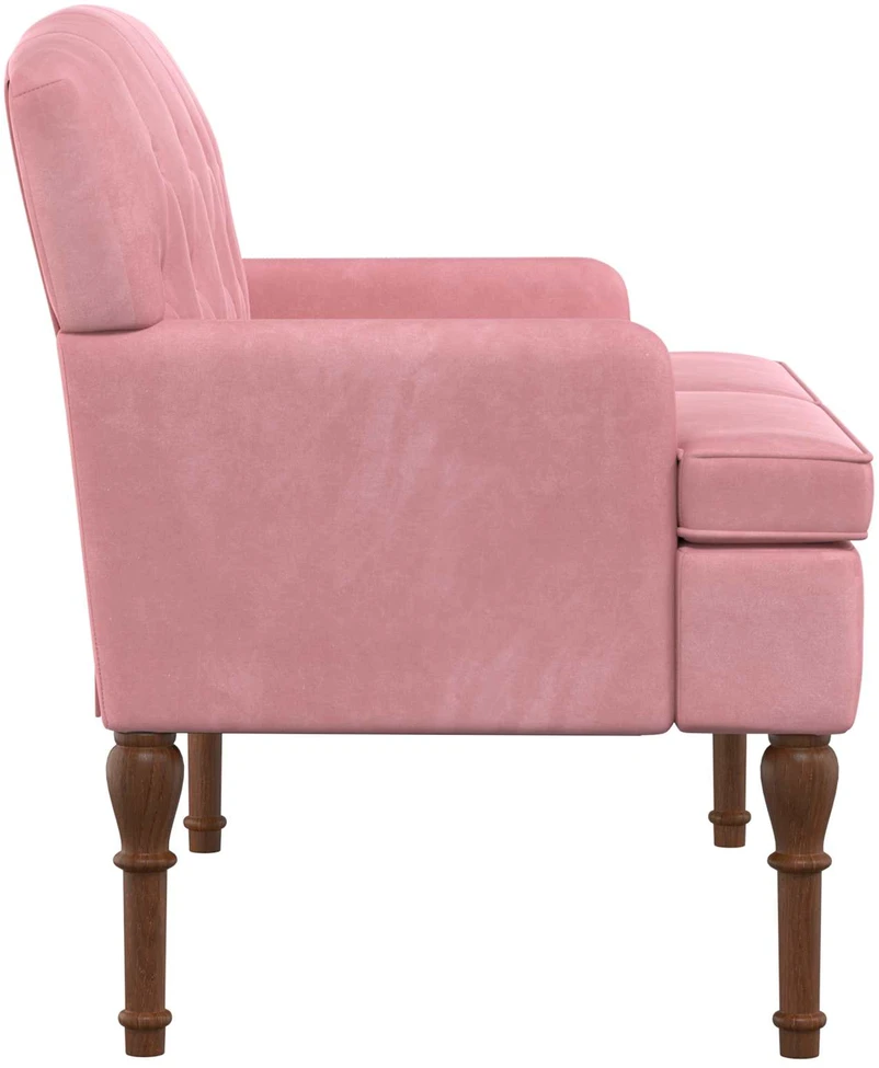 Sofa Minkštas kampas su mygtukų apmušalais Rožinė 111 x 65 x 79 cm