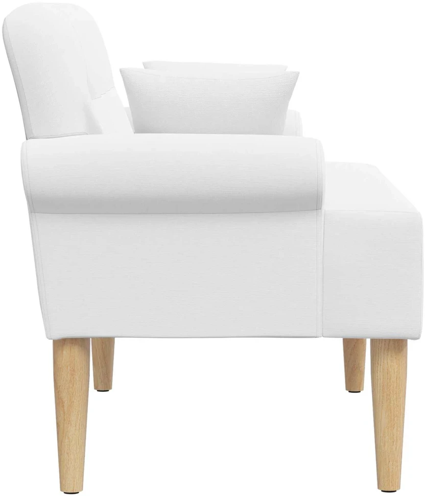 Sofa Minkštas kampas su mygtukų apmušalais Balta 120 x 65 x 79 cm