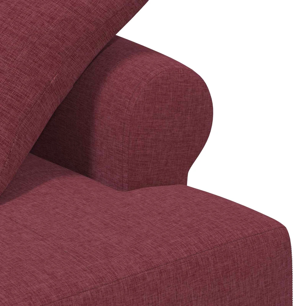 Sofa Minkštas kampas su mygtukų apmušalais Vyno raudona Audinys